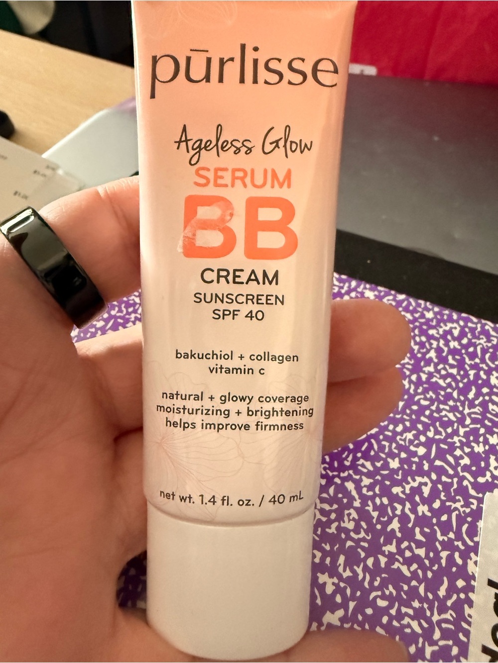 purlisse Ageless Glow Serum BB Cream – Peach/White Packaging